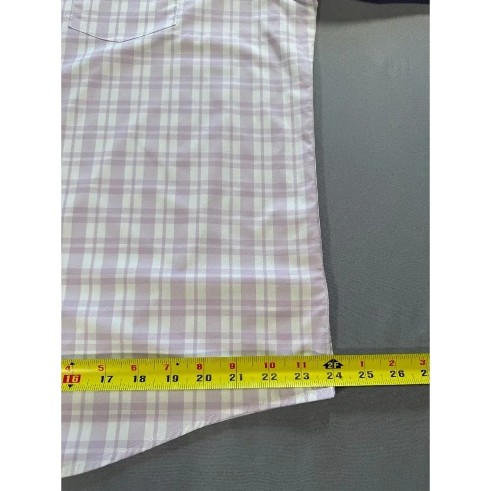 Untuckit Shirt Men XL Purple Plaid Button Up‎ Long Sleeve Pocket Lightweight - Picture 9 of 16